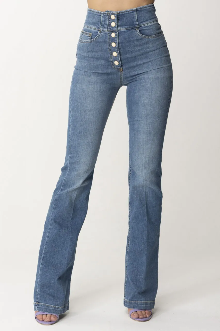 Jeans a zampa con bottoniera Blue vintage