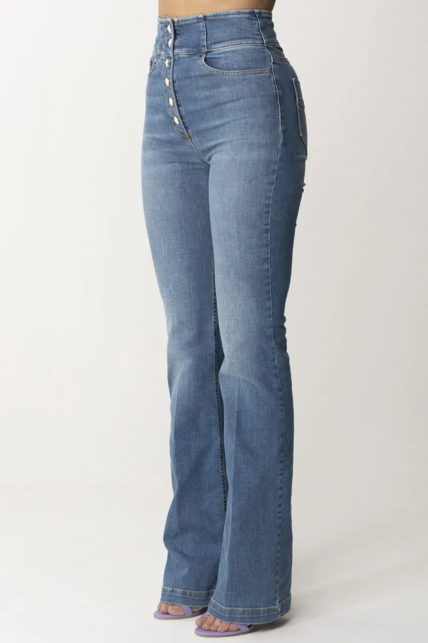 Jeans a zampa con bottoniera Blue vintage