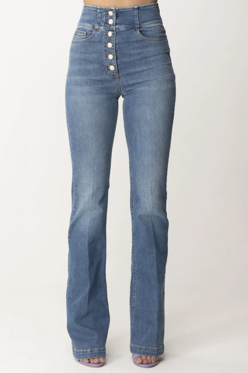 Jeans a zampa con bottoniera Blue vintage