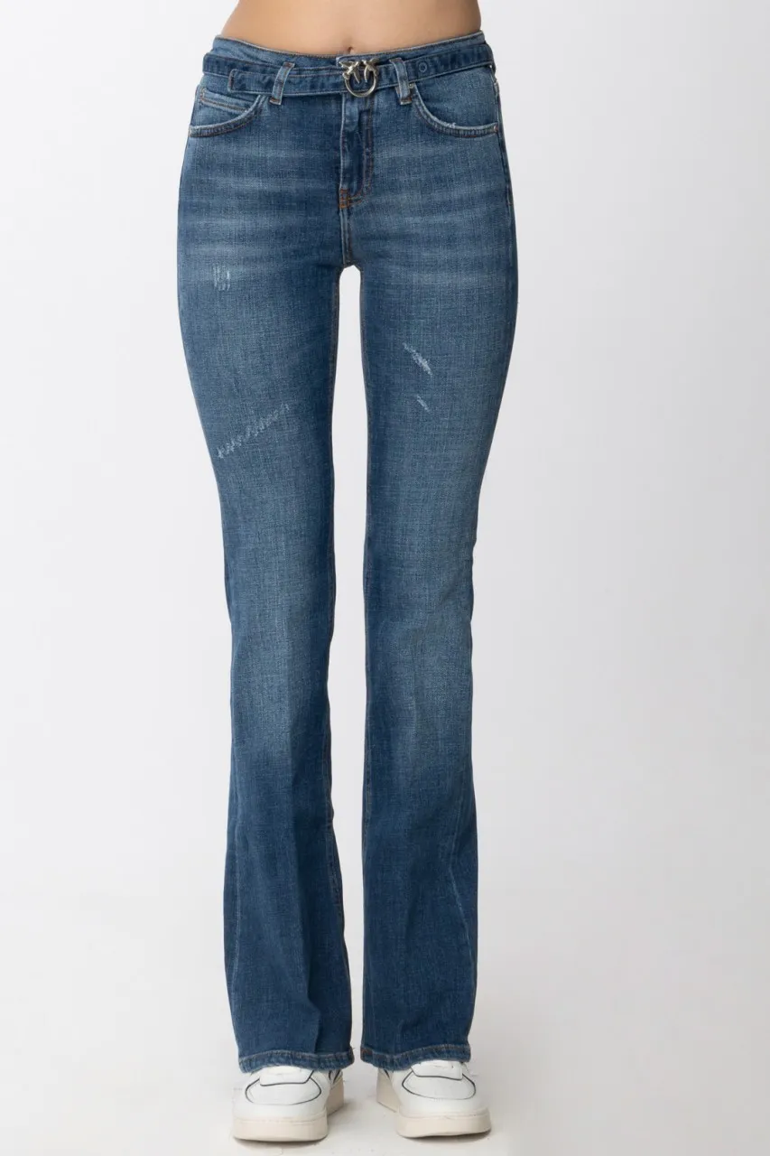 Jeans Flora a zampa BLU-ZAFFIRO STELLA