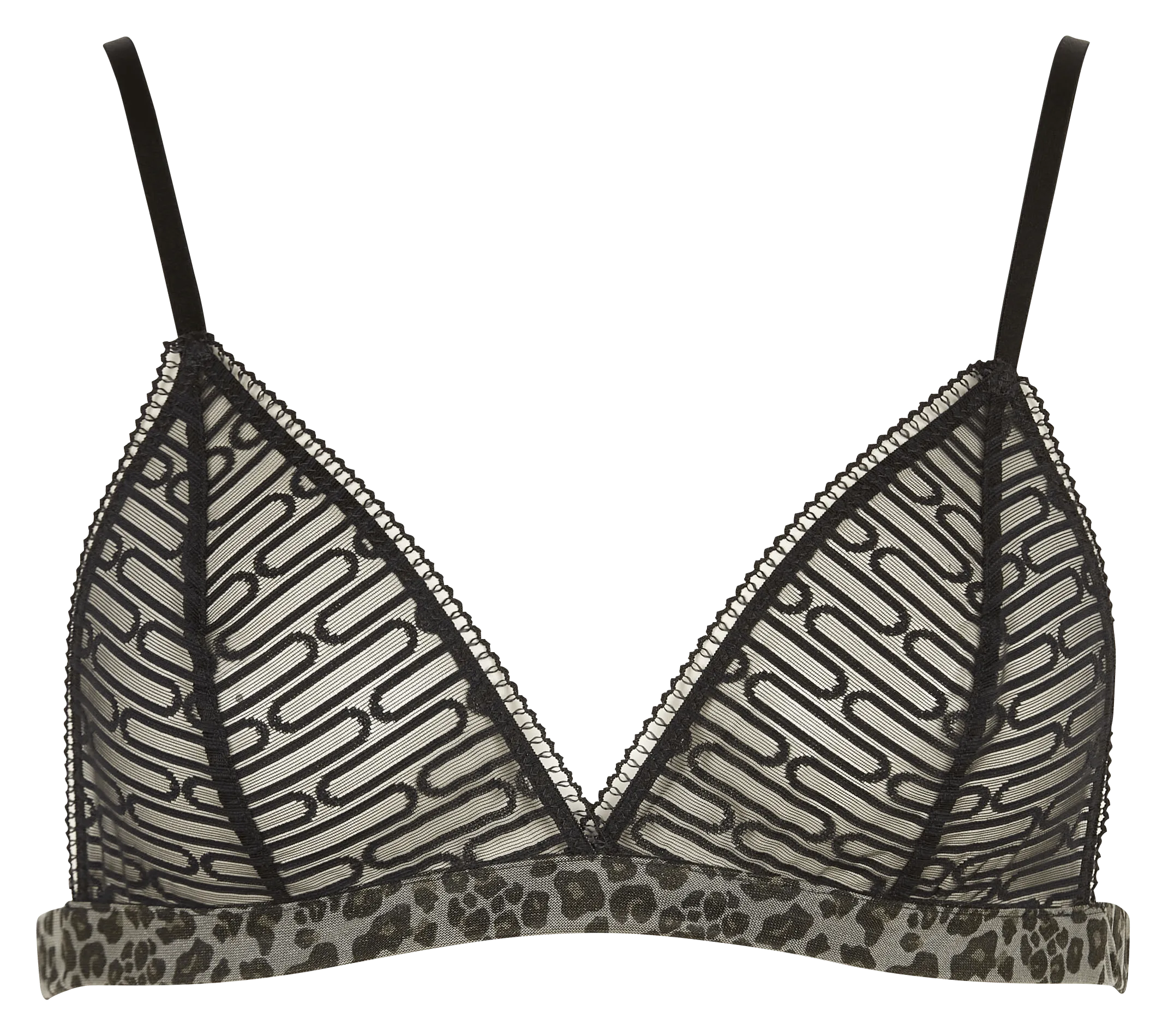  JOLIES MOMES   LEOPARD LOVE - Reggiseno a triangolo con stampa animalier | Nero