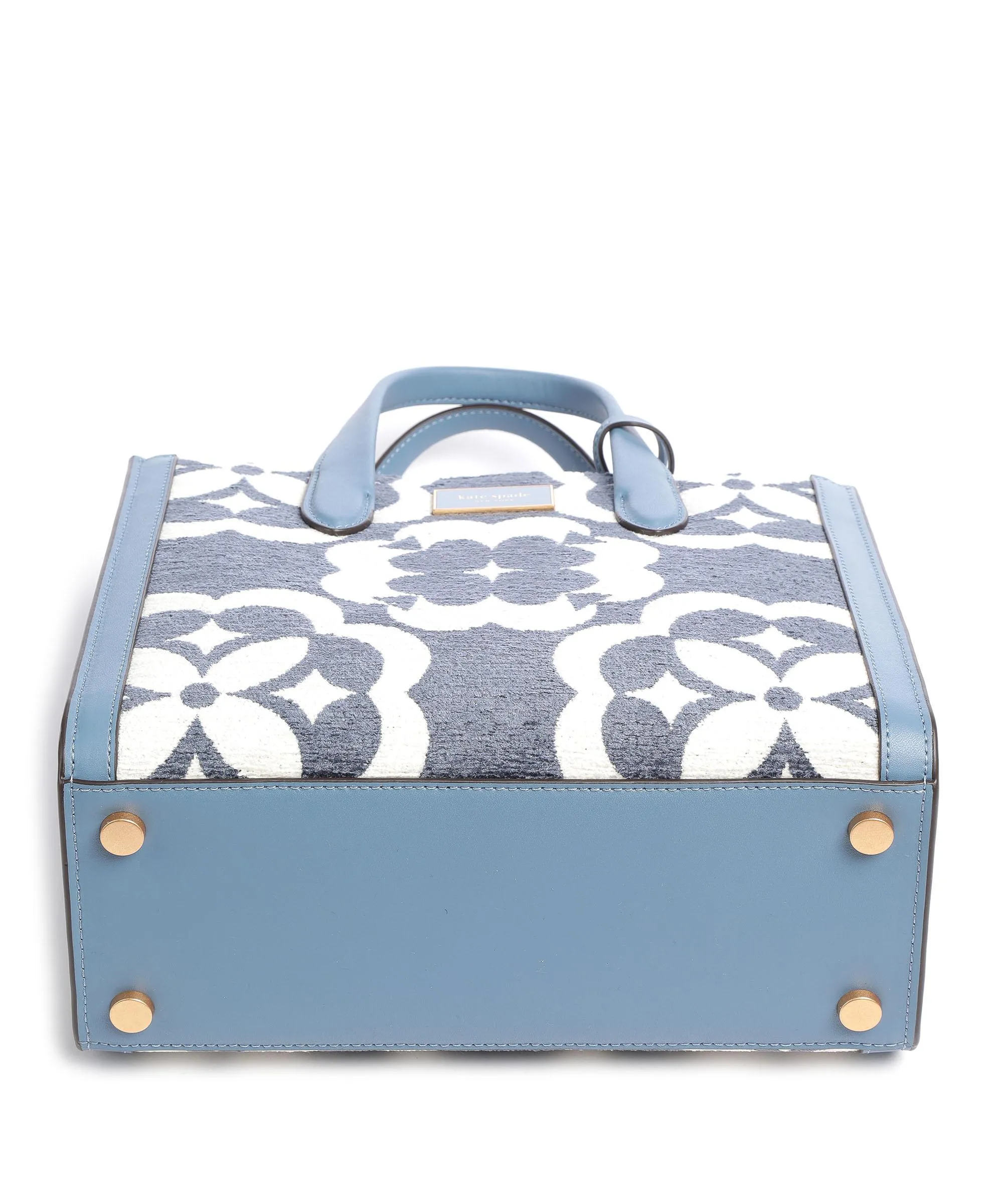  Kate Spade New York Spade Flower Monogram Manhattan Borsa a mano tissu blu/bianco  