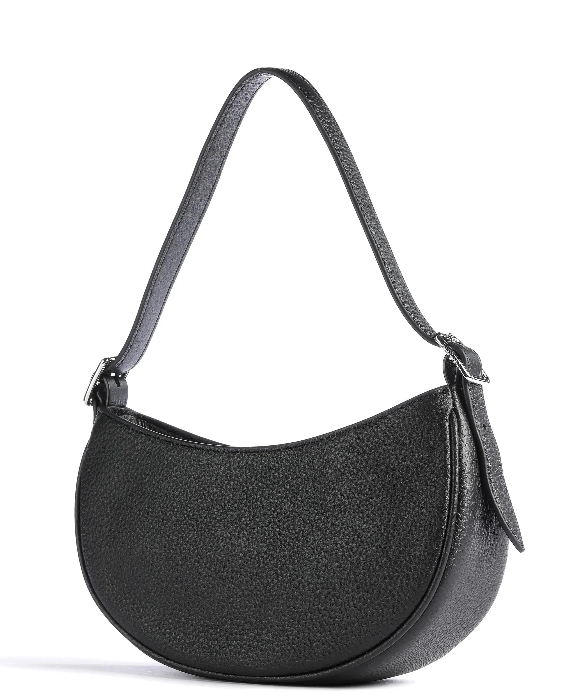  Lacoste Origin Croc Borsa hobo pelle di vacchetta grana nero  