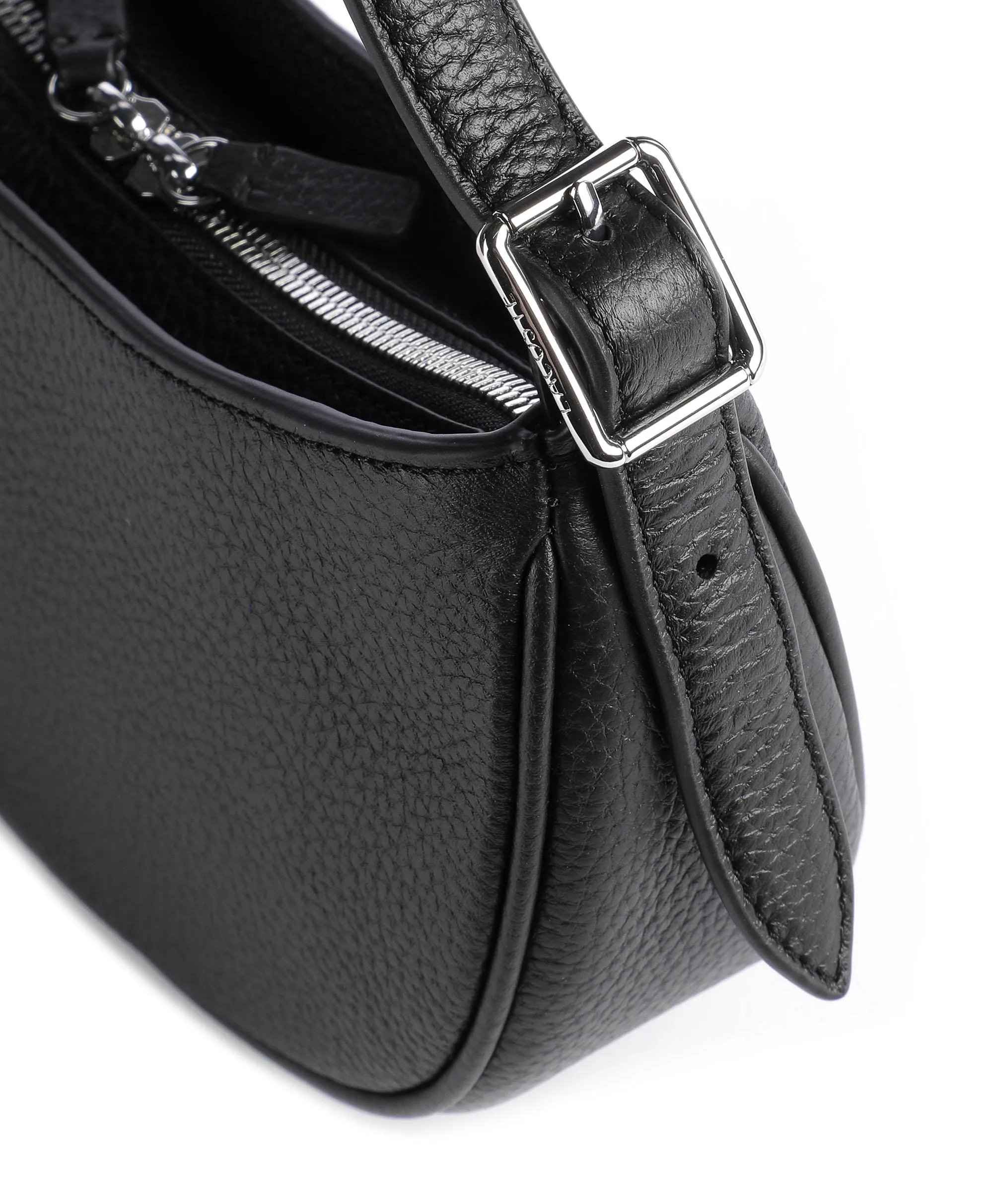  Lacoste Origin Croc Borsa hobo pelle di vacchetta grana nero  