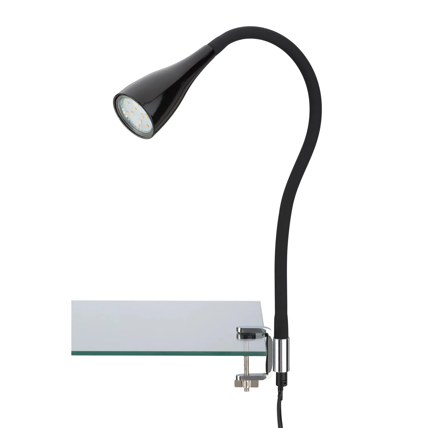 Lampada con morsetto 1 LED nero