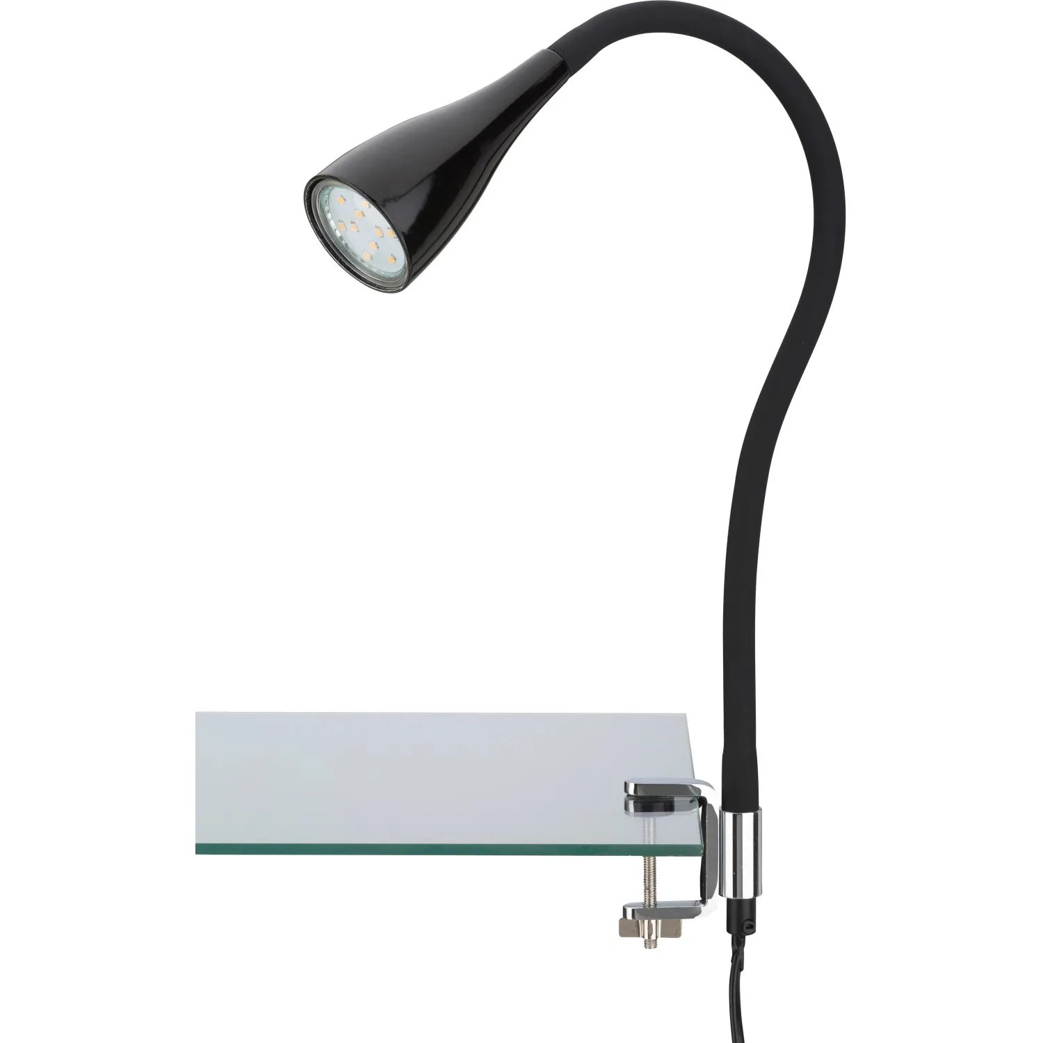 Lampada con morsetto 1 LED nero