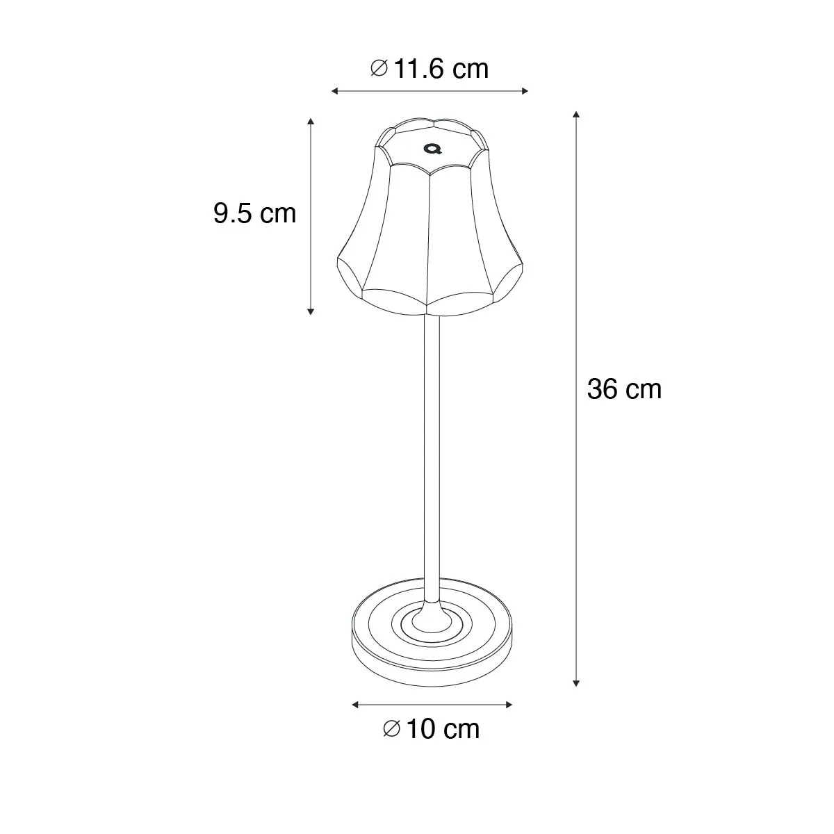 Lampada da tavolo retrò ricaricabile IP44 nera - Granny