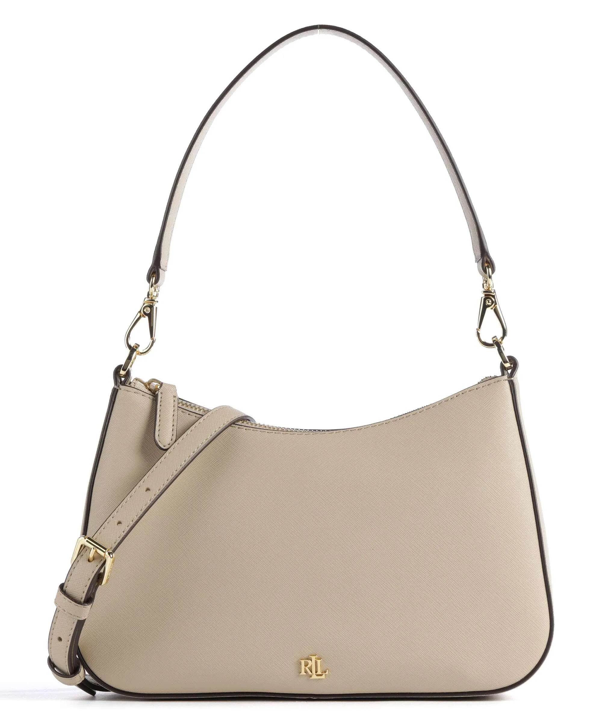  Lauren Ralph Lauren Danni 26 Borsa a spalla pelle di vacchetta saffiano beige  