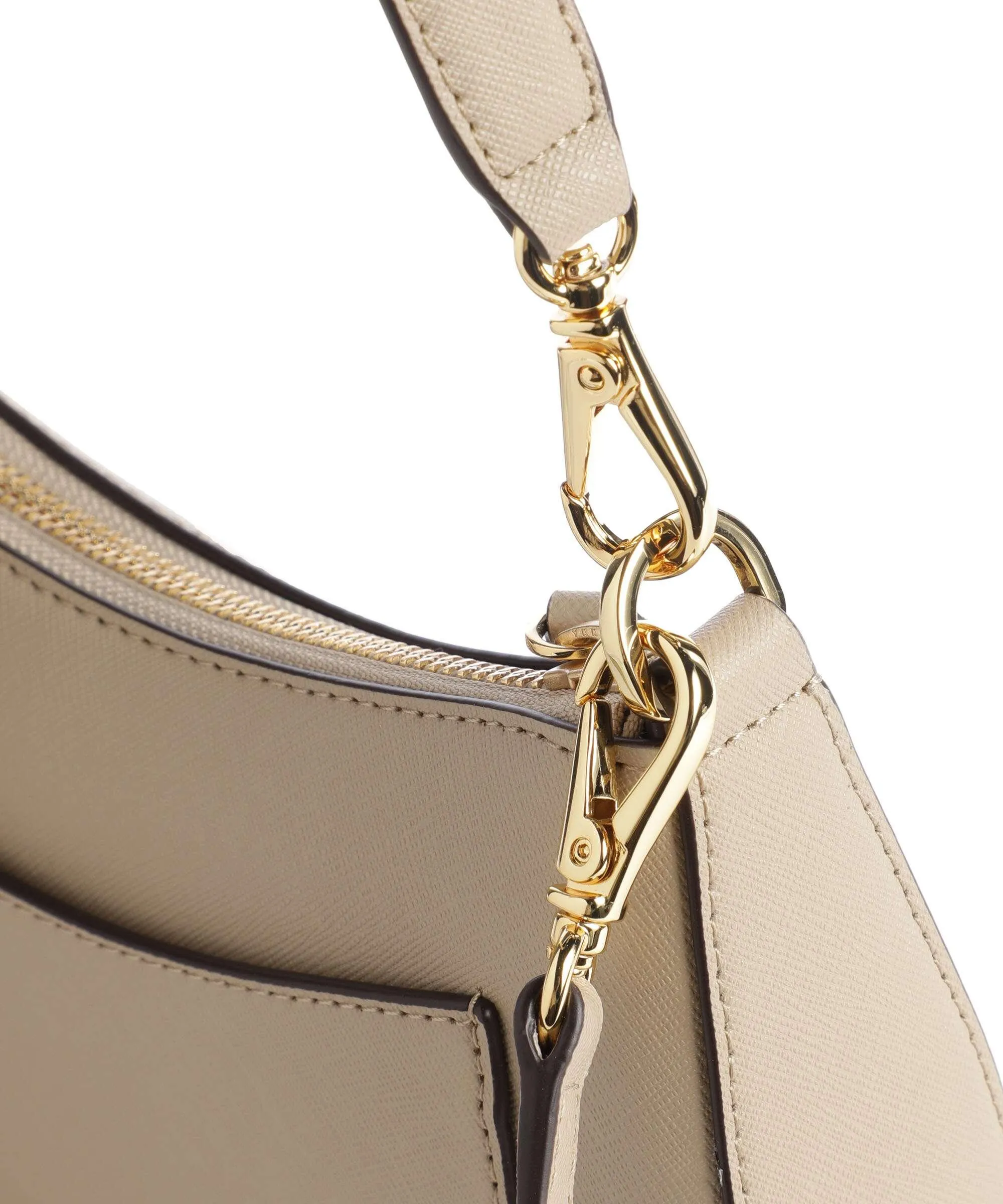  Lauren Ralph Lauren Danni 26 Borsa a spalla pelle di vacchetta saffiano beige  