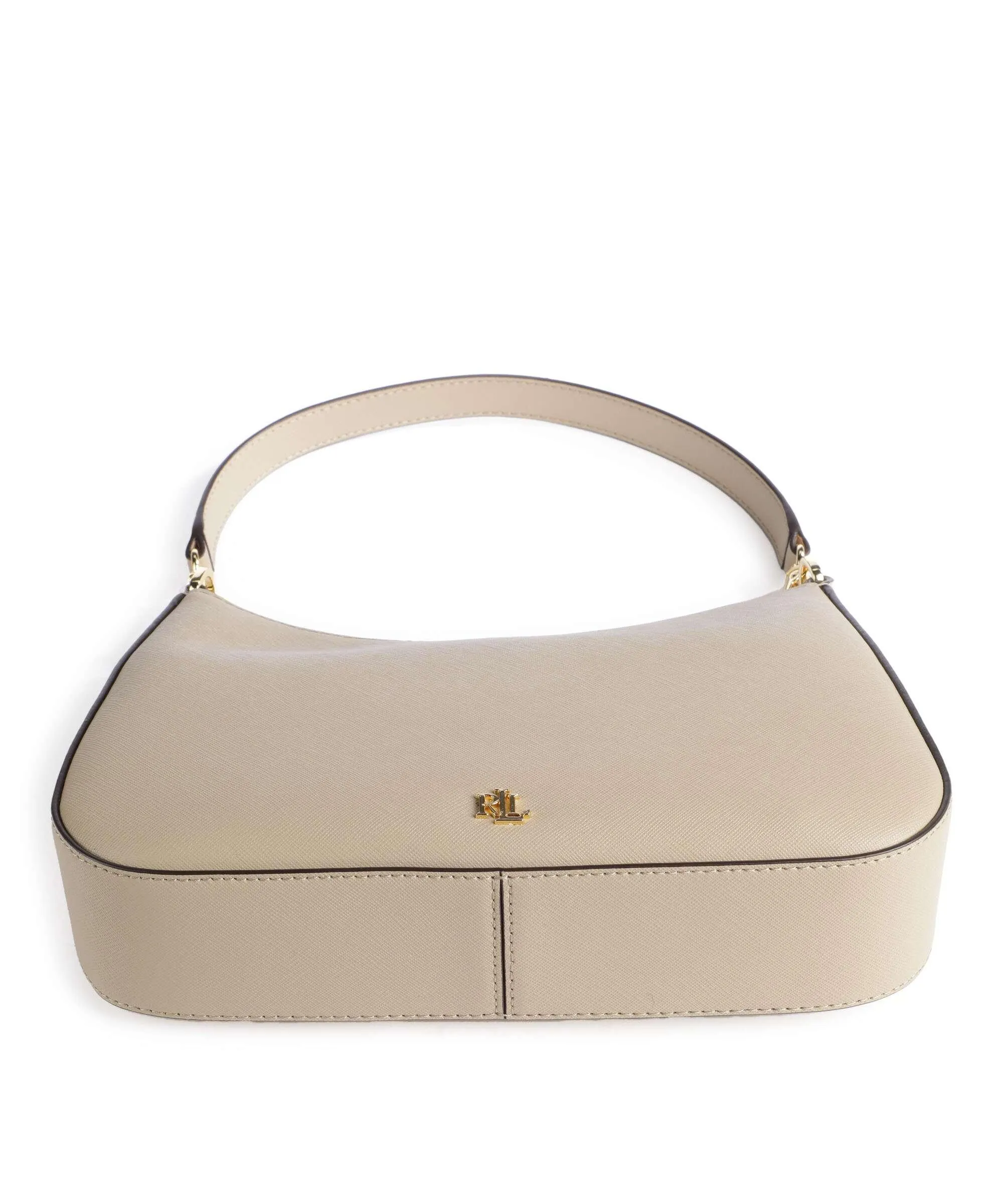  Lauren Ralph Lauren Danni 26 Borsa a spalla pelle di vacchetta saffiano beige  