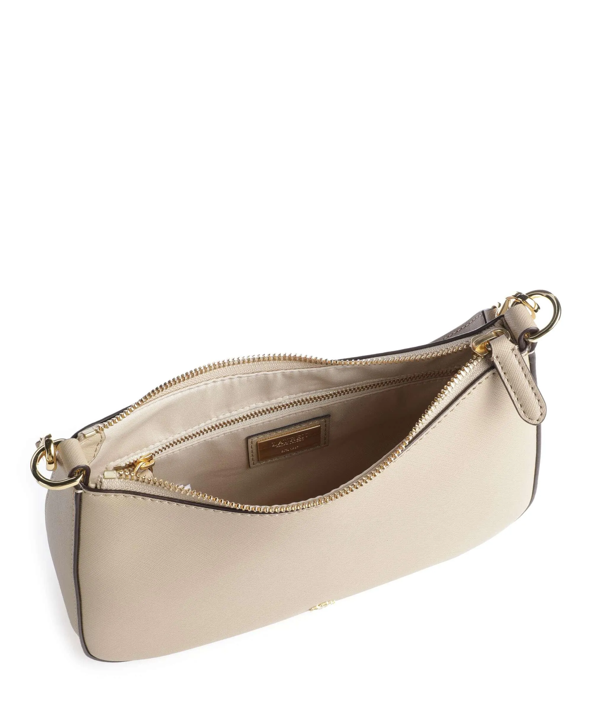 Lauren Ralph Lauren Danni 26 Borsa a spalla pelle di vacchetta saffiano beige  