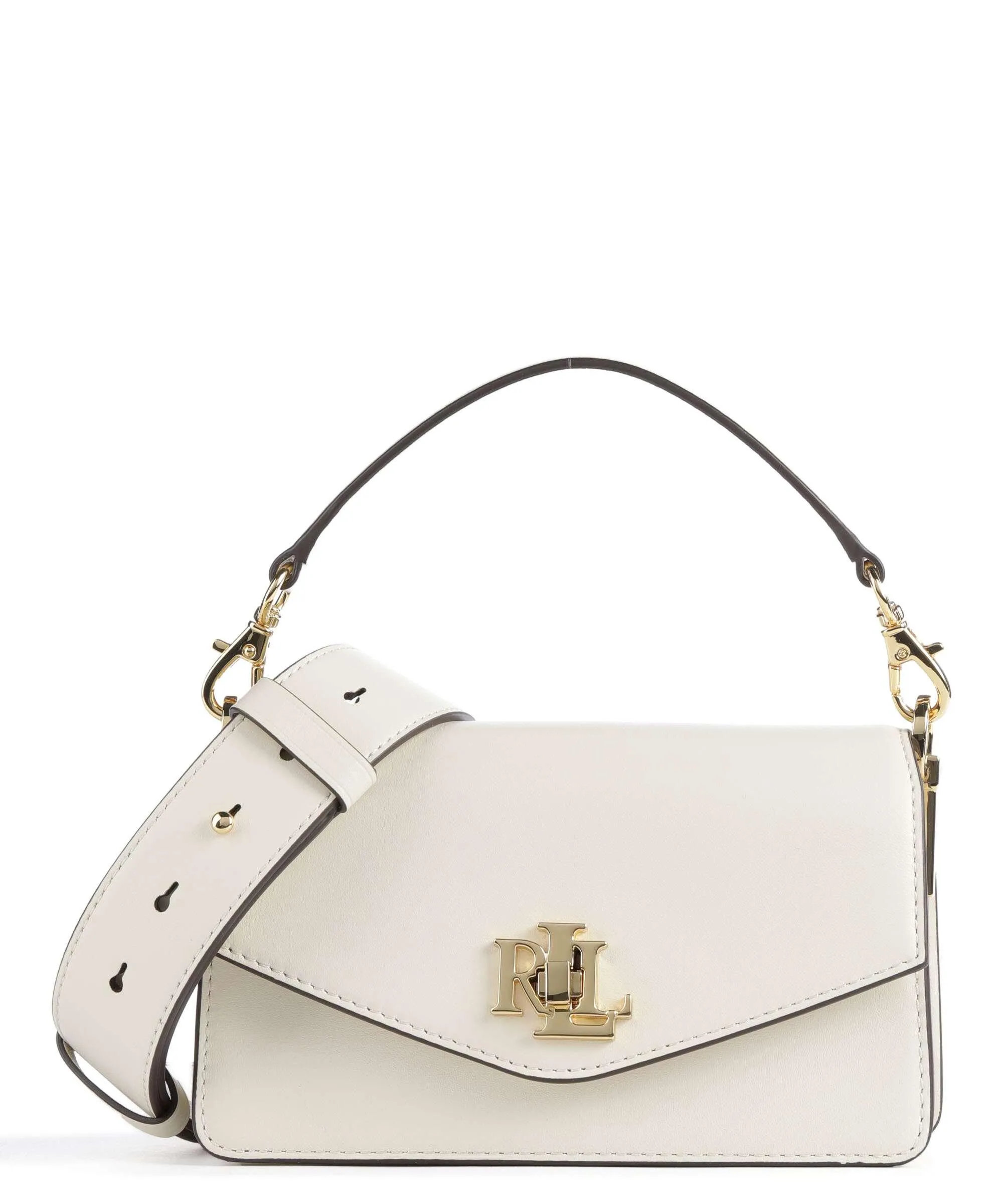  Lauren Ralph Lauren Tayler 19 Borsa a tracolla pelle di vacchetta finemente grana avorio  