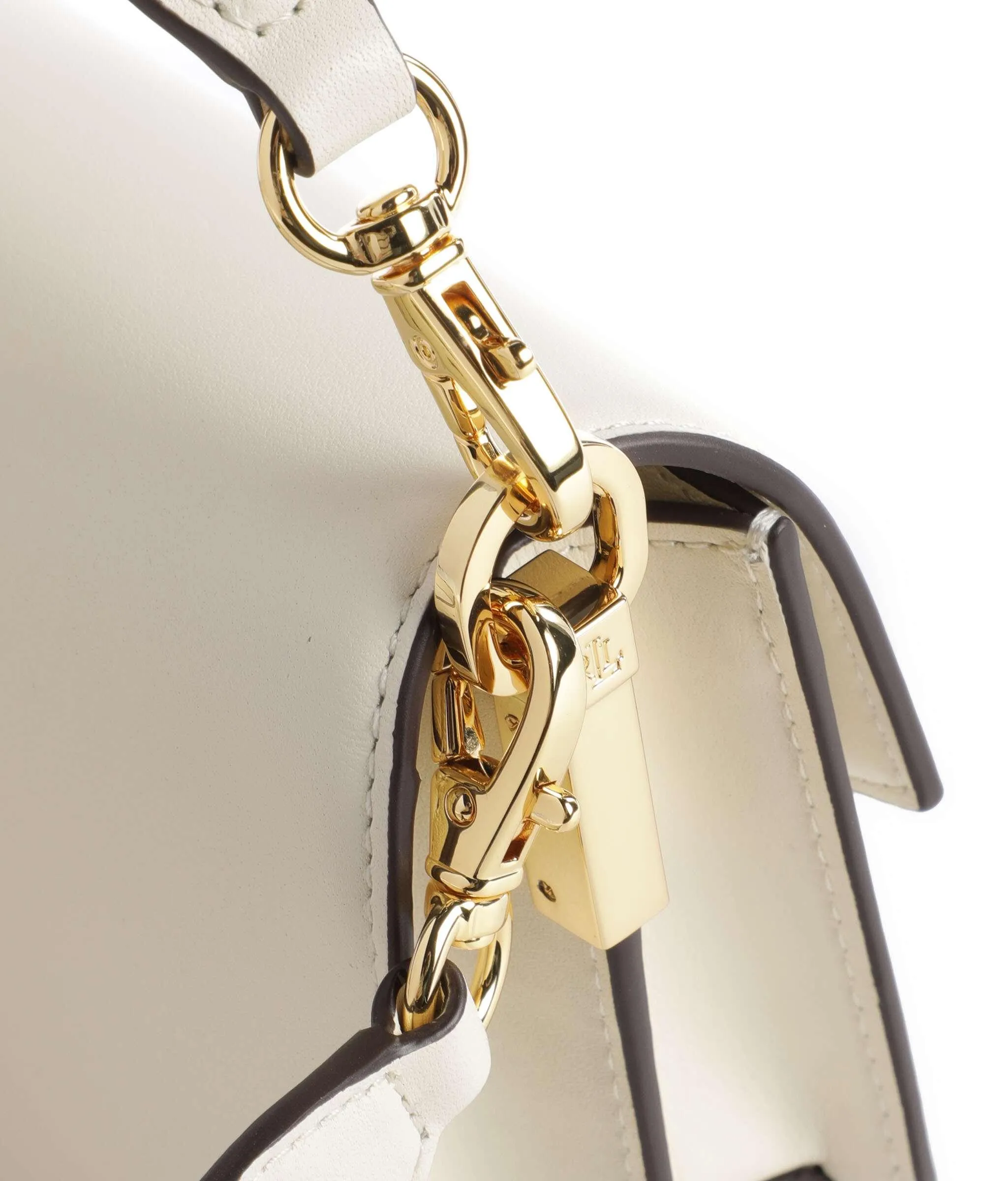  Lauren Ralph Lauren Tayler 19 Borsa a tracolla pelle di vacchetta finemente grana avorio  