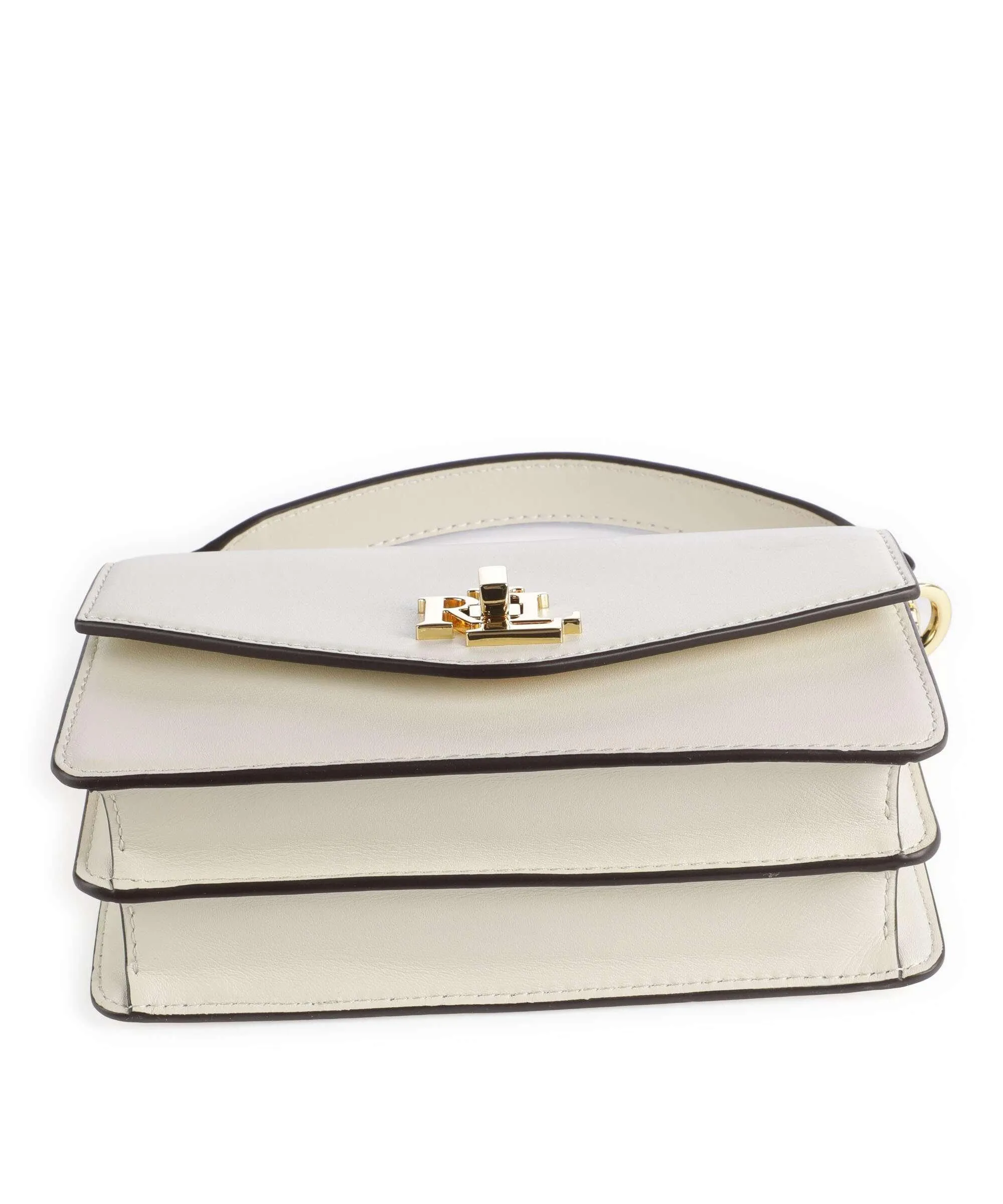  Lauren Ralph Lauren Tayler 19 Borsa a tracolla pelle di vacchetta finemente grana avorio  
