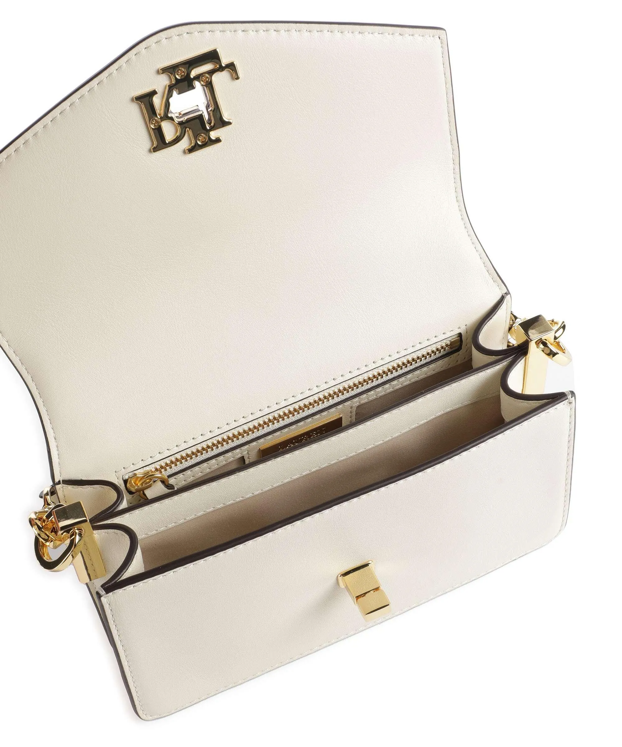  Lauren Ralph Lauren Tayler 19 Borsa a tracolla pelle di vacchetta finemente grana avorio  