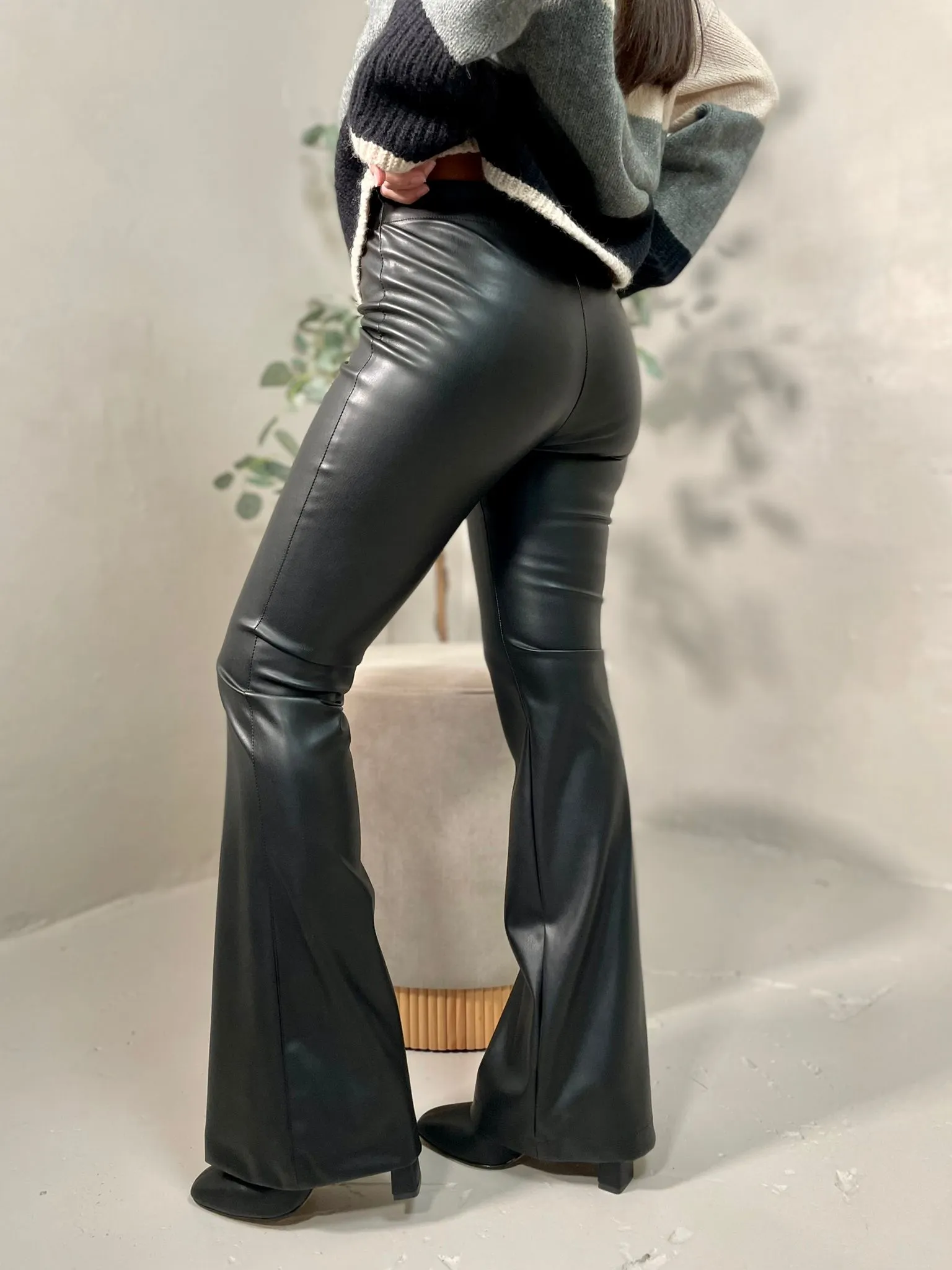 Leggings Ecopelle Zampa Nero