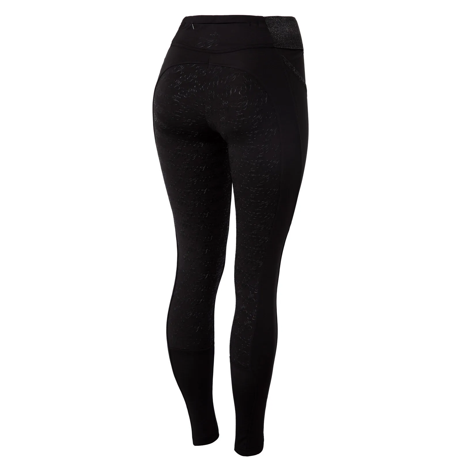 Leggins da equitazione con full seat e vita nera con glitter da donna
