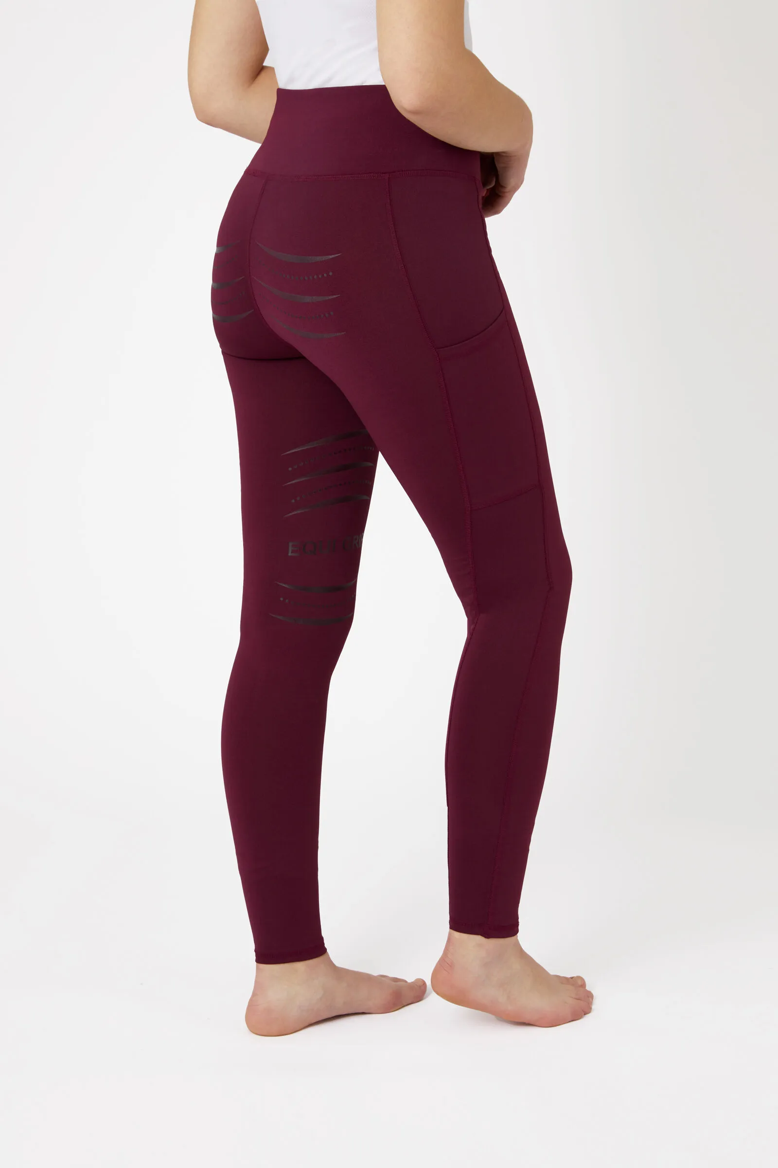 Leggins da equitazione con full seat in silicone e tasche per telefono da donna
