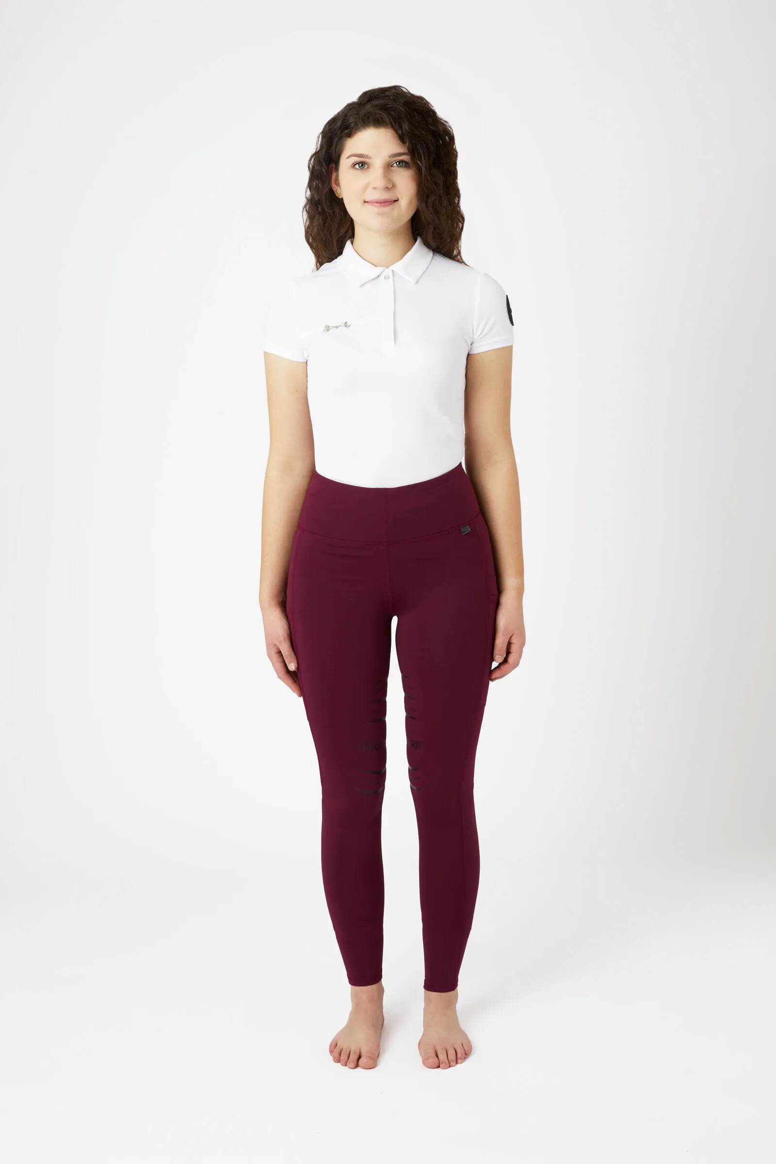 Leggins da equitazione con full seat in silicone e tasche per telefono da donna