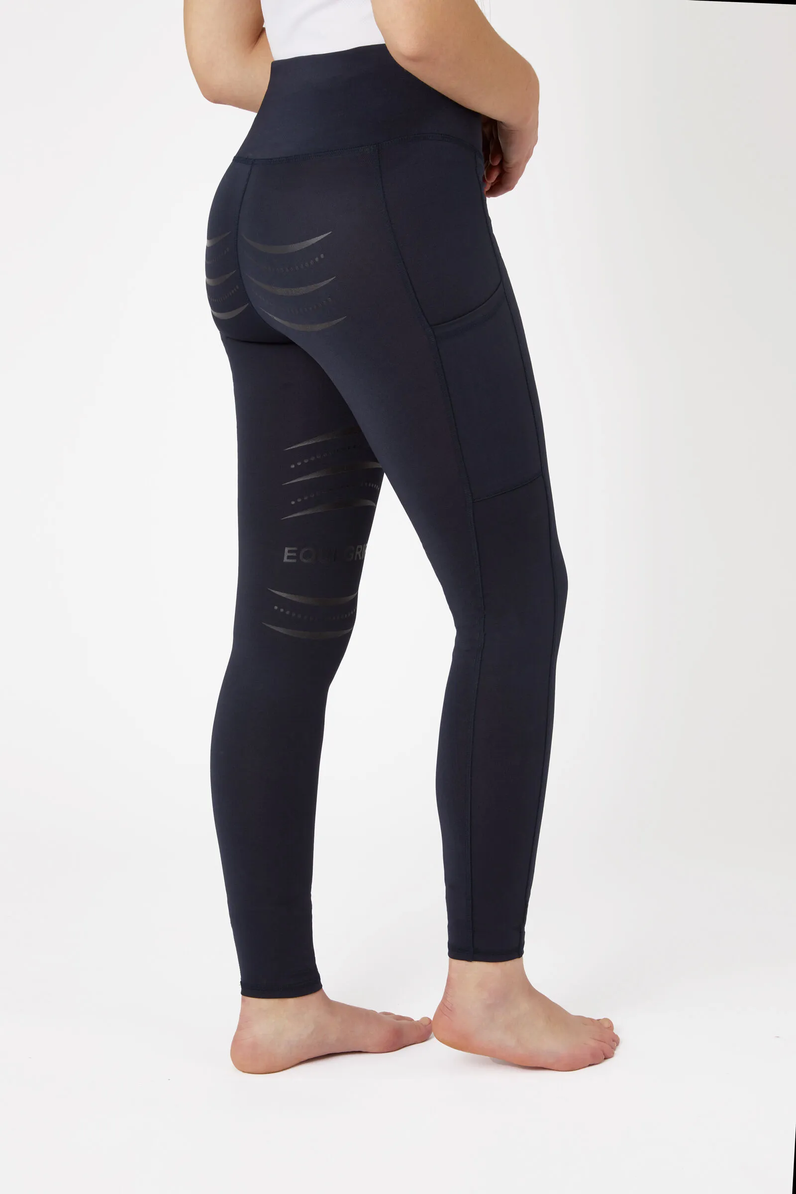 Leggins da equitazione con full seat in silicone e tasche per telefono da donna