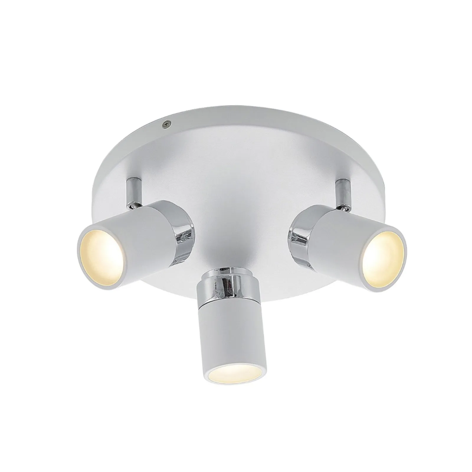 Lindby fatto Kardo, rotondo, a 3 luci, bianco, metallo, IP44