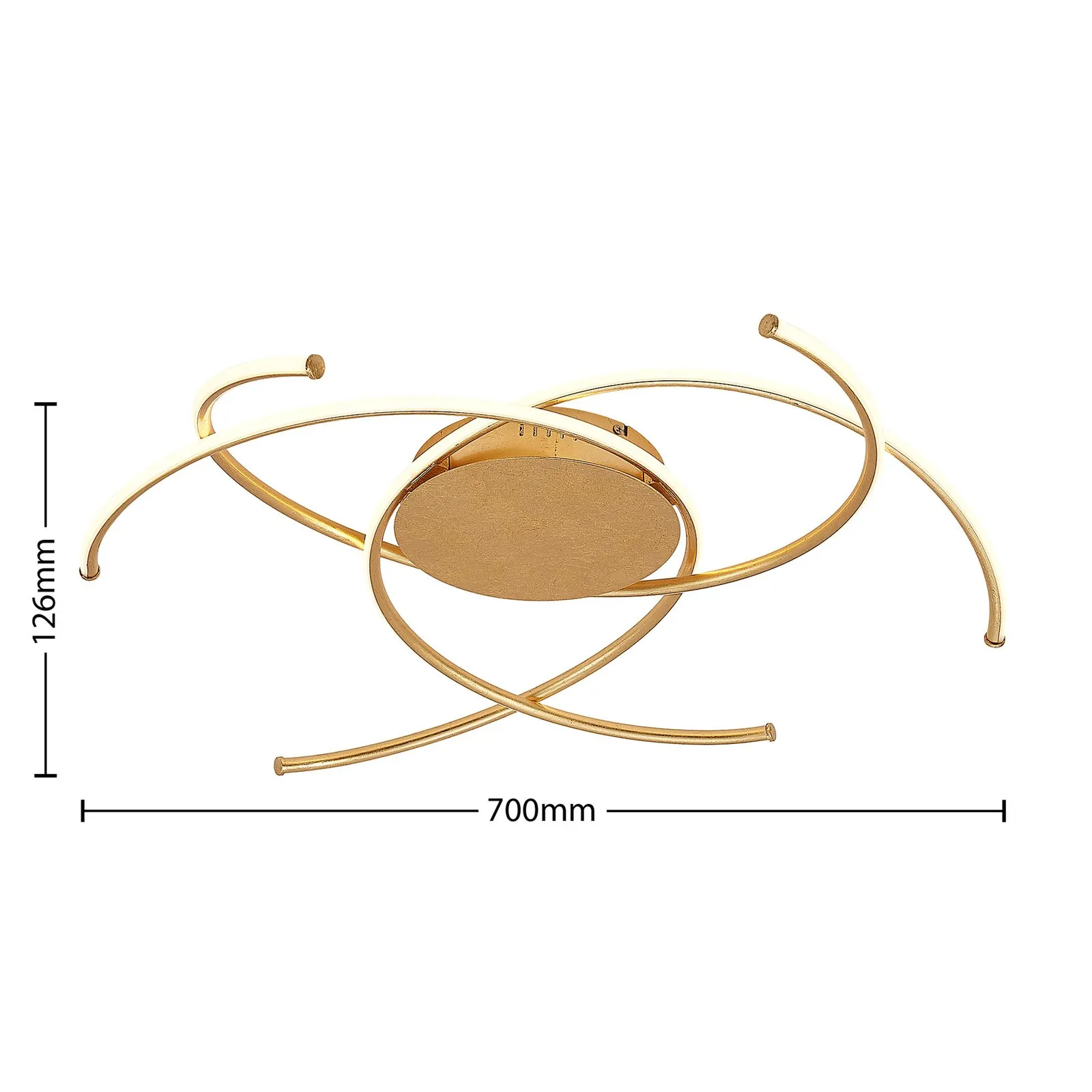 Lindby plafoniera LED Yareli, oro, metallo, Ø 70 cm