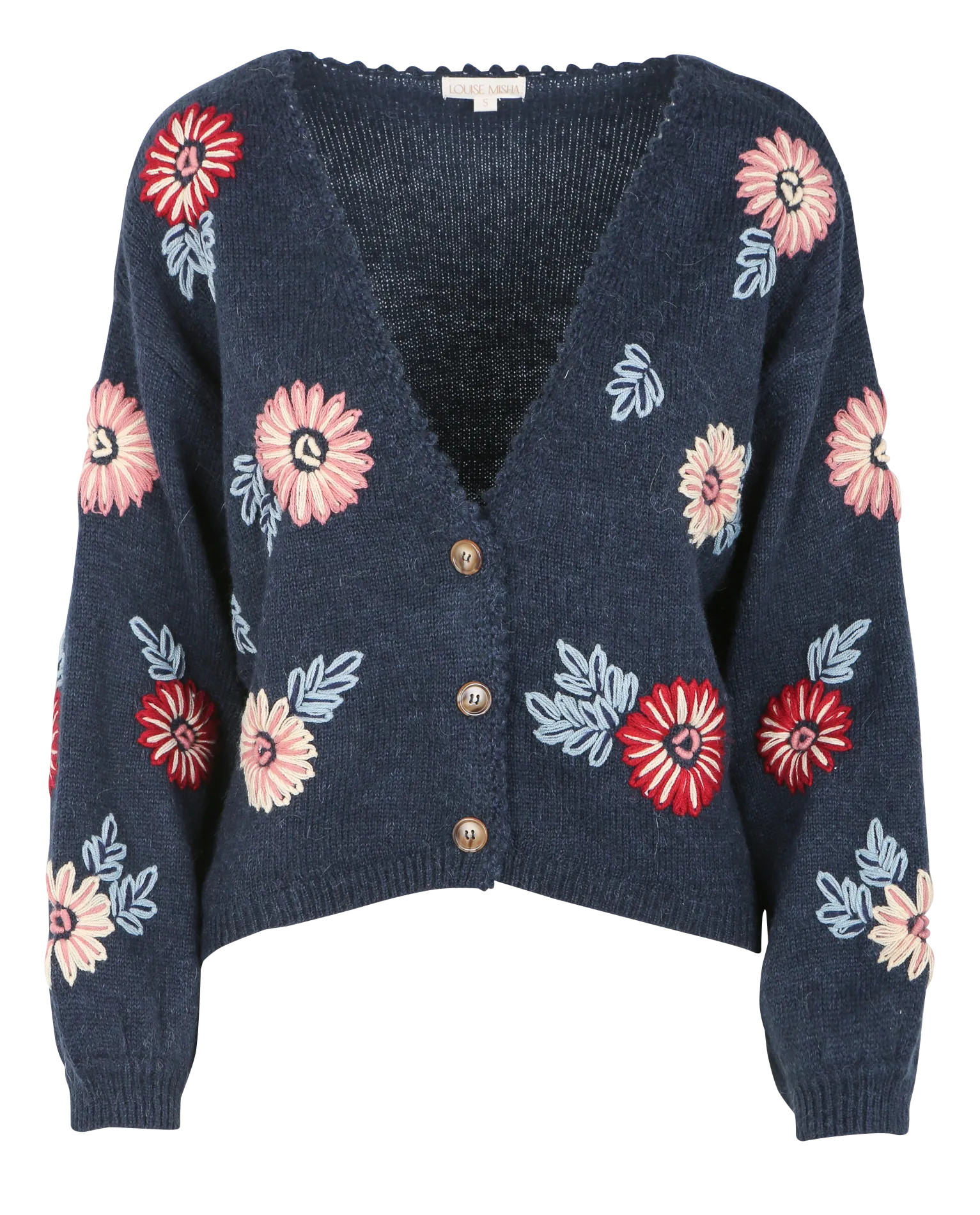  LOUISE MISHA   LUMIA - Cardigan a V con motivo floreale | Blu