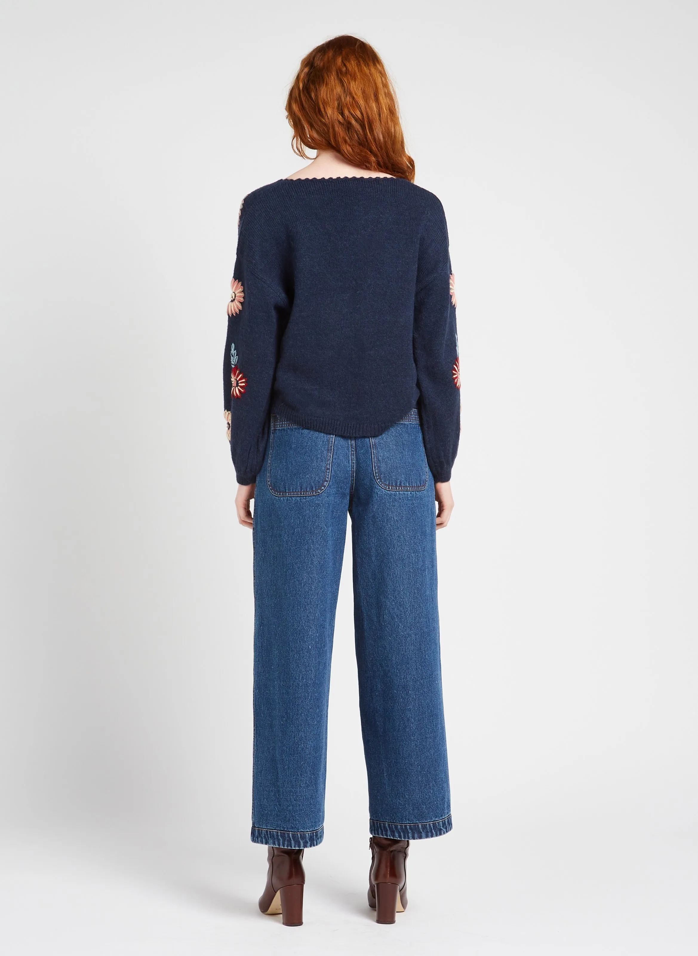  LOUISE MISHA   LUMIA - Cardigan a V con motivo floreale | Blu