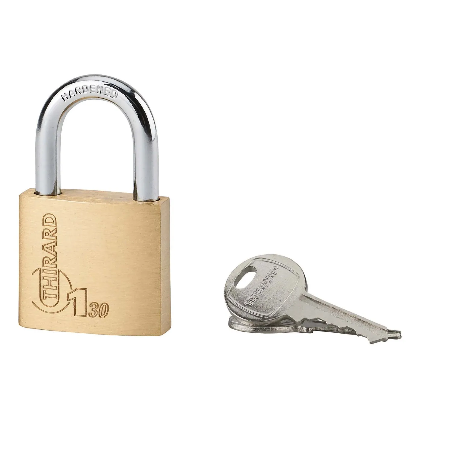 Lucchetto a cilindro ottone arco acciaio 30 mm 2 chiavi