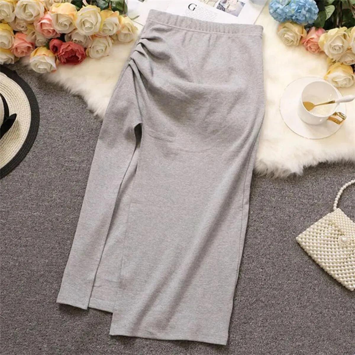 Lucyever Gonne a portafoglio con spacco alto Gonna a tubino da ufficio slim fit femminile tinta unita Gonna longuette elegante a