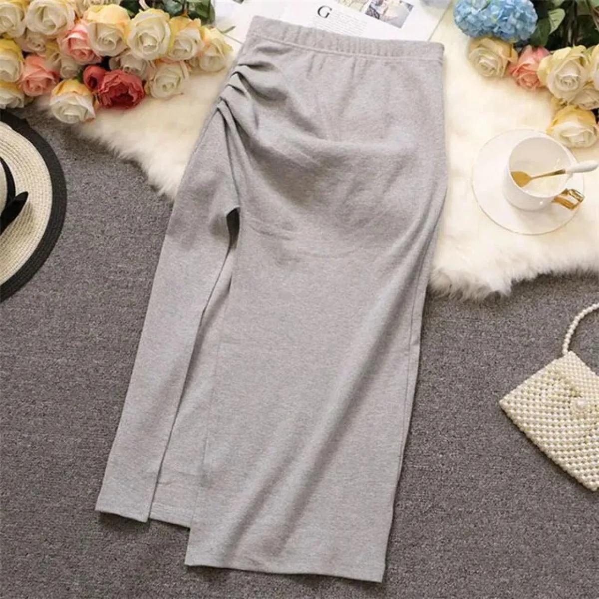 Lucyever Gonne a portafoglio con spacco alto Gonna a tubino da ufficio slim fit femminile tinta unita Gonna longuette elegante a