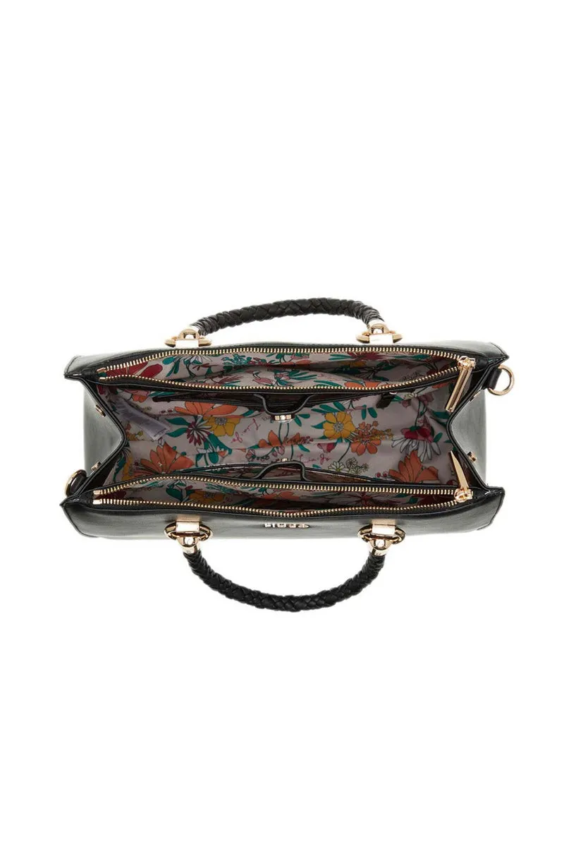 M Satchel Double Zip - Nero