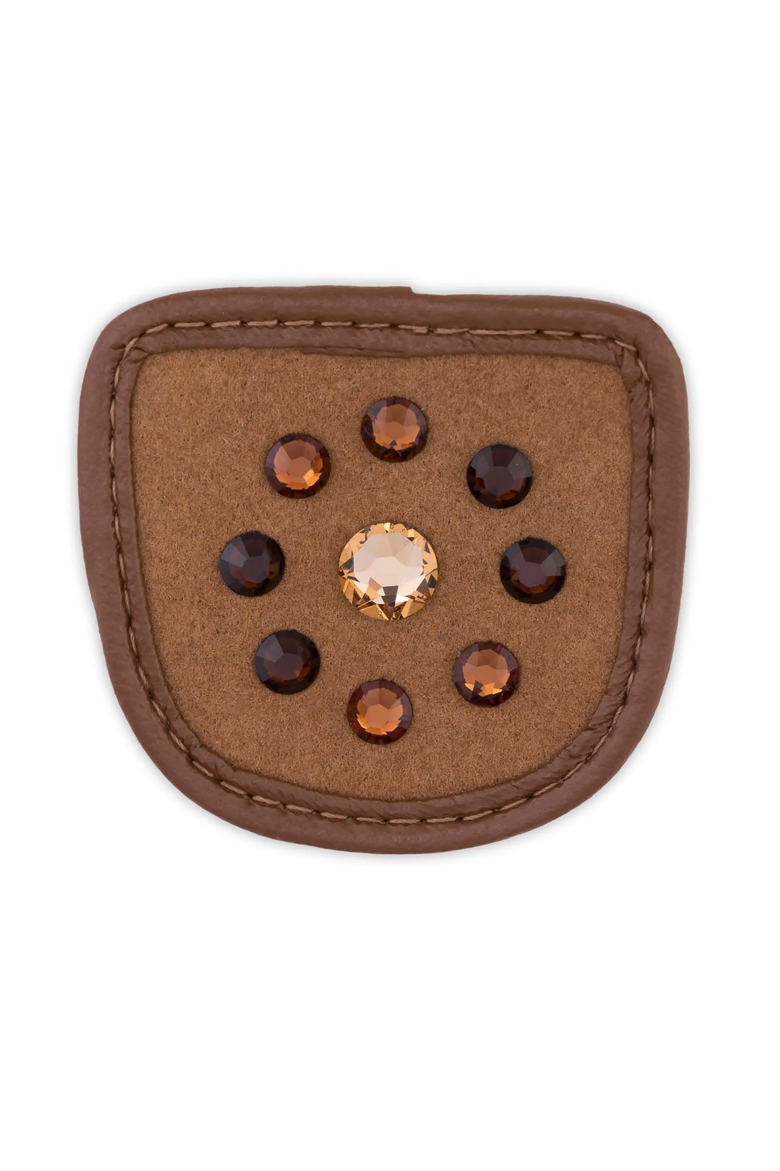 Magic Tack Patch per guanti da equitazione Brown Circle