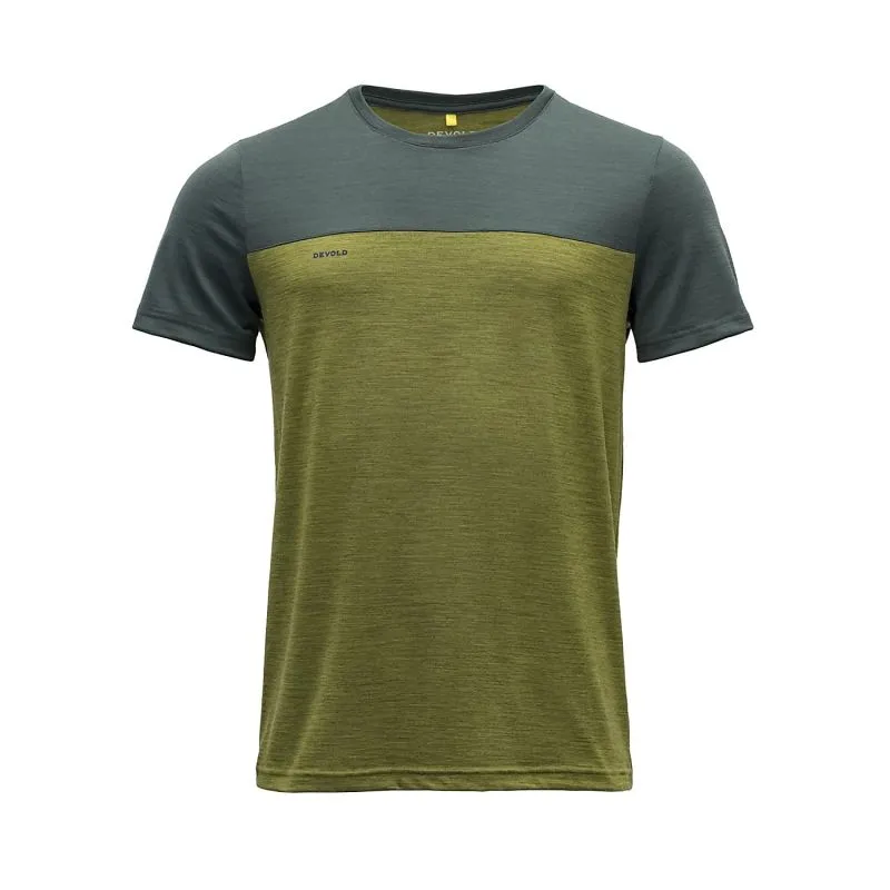 Maglietta Devold Norang Man Tee (WOODS/GREEN MELANGE) Uomo