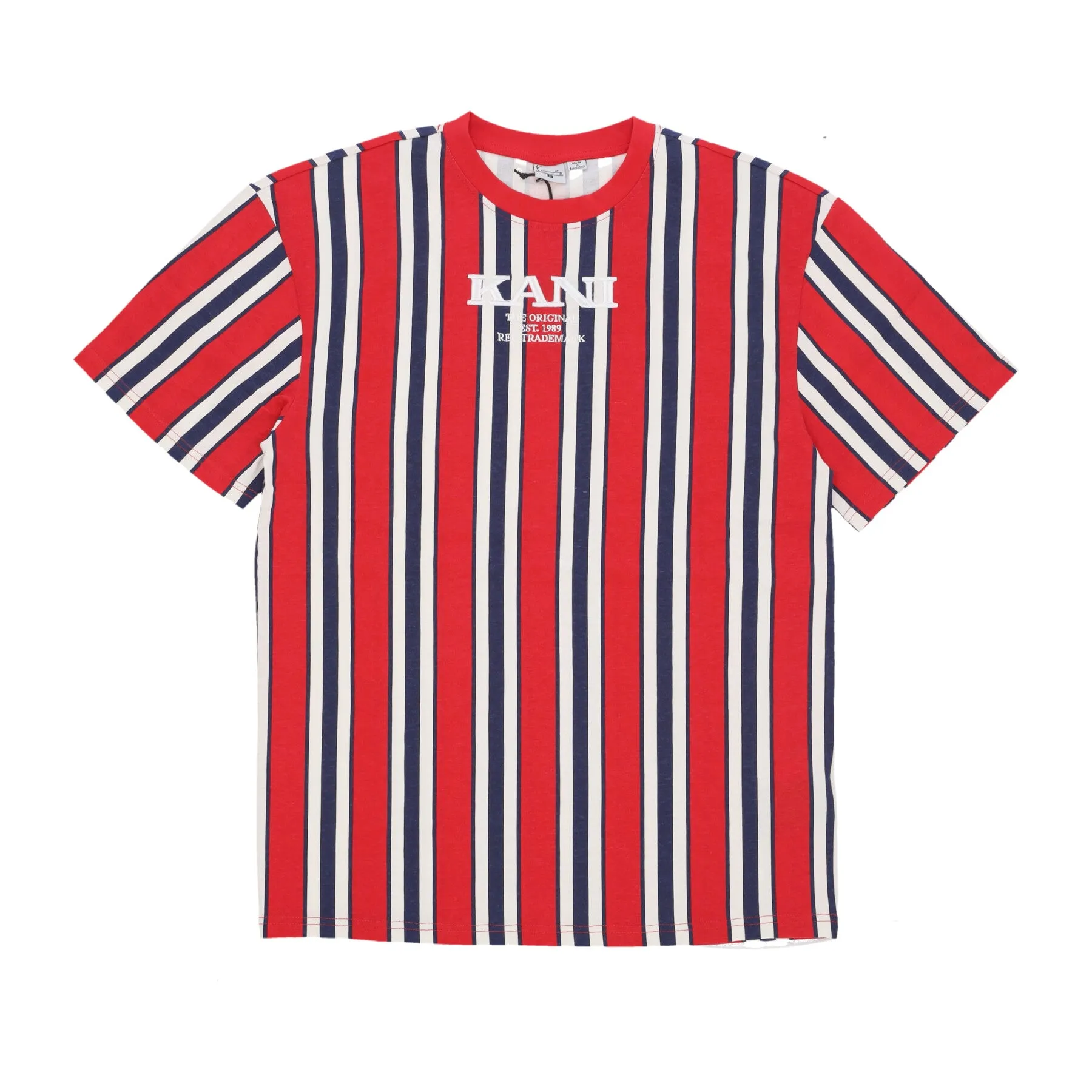 Maglietta Uomo Retro Striped Tee Red/navy/off White