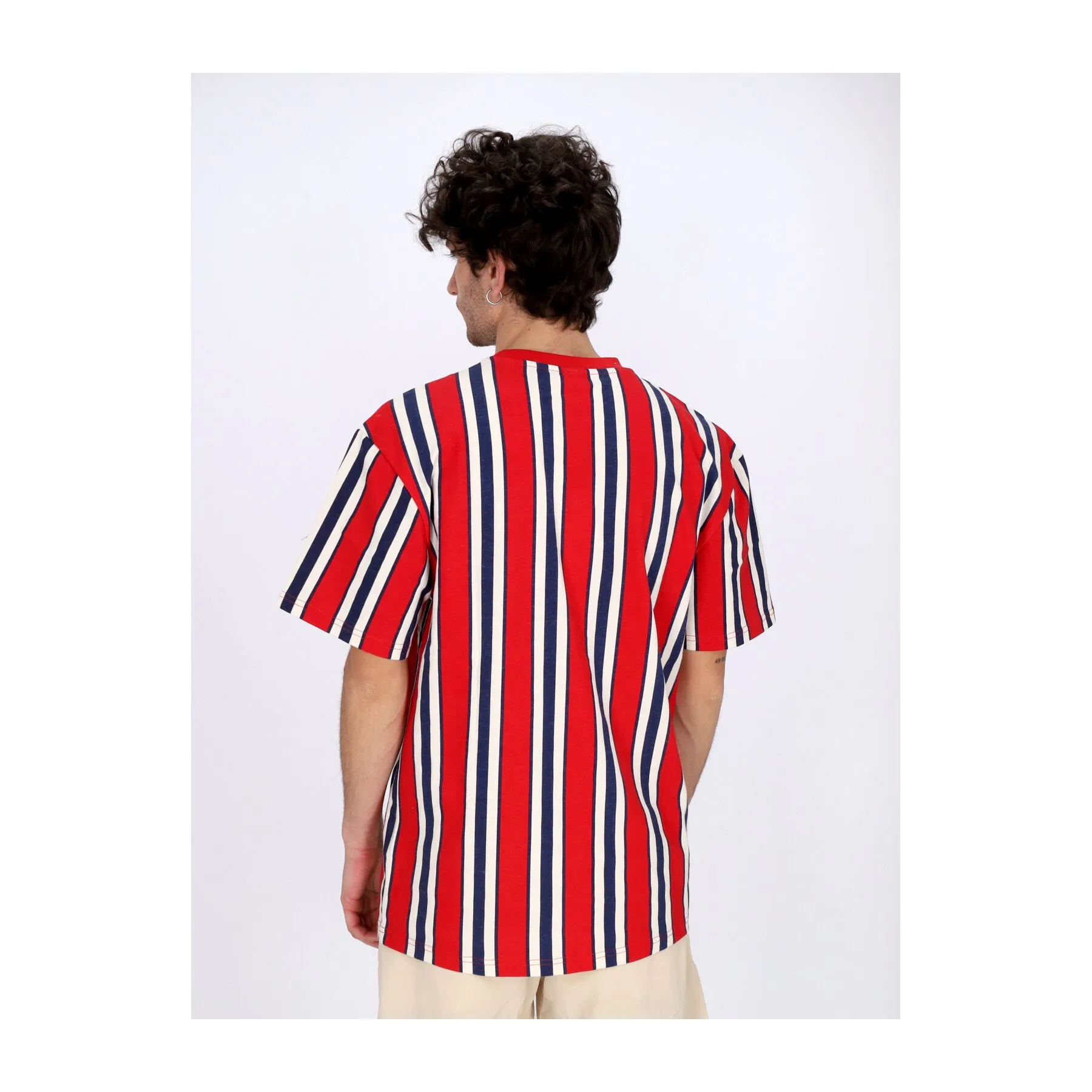 Maglietta Uomo Retro Striped Tee Red/navy/off White