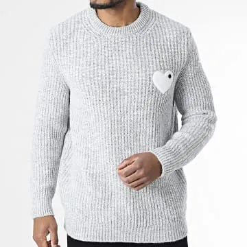 Maglione Coeur Chic Grigio chiaro Bianco