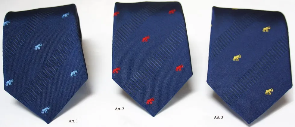 Man silk ties - elephant design