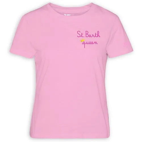 Mc2 Saint Barth T-Shirt with Embroidery / Pink