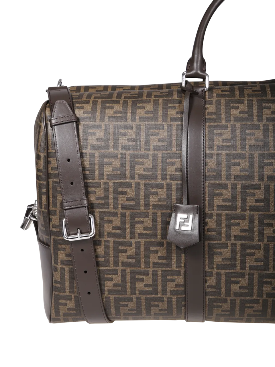 MEN FENDI BROWN POLYURETHANE BOSTON BAG