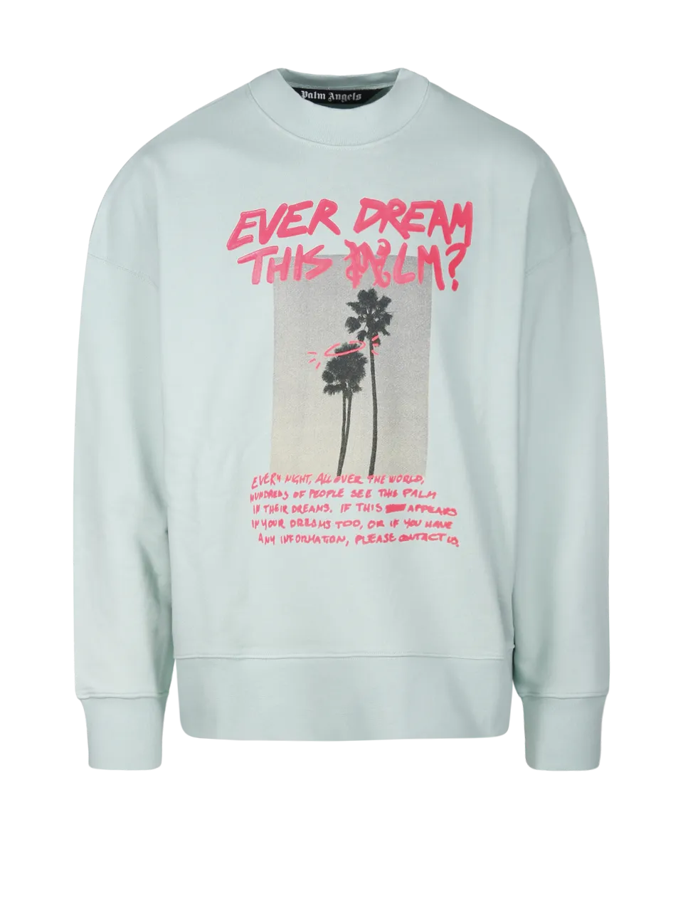 MEN PALM ANGELS MINT COTTON PALM DREAM CREWNECK