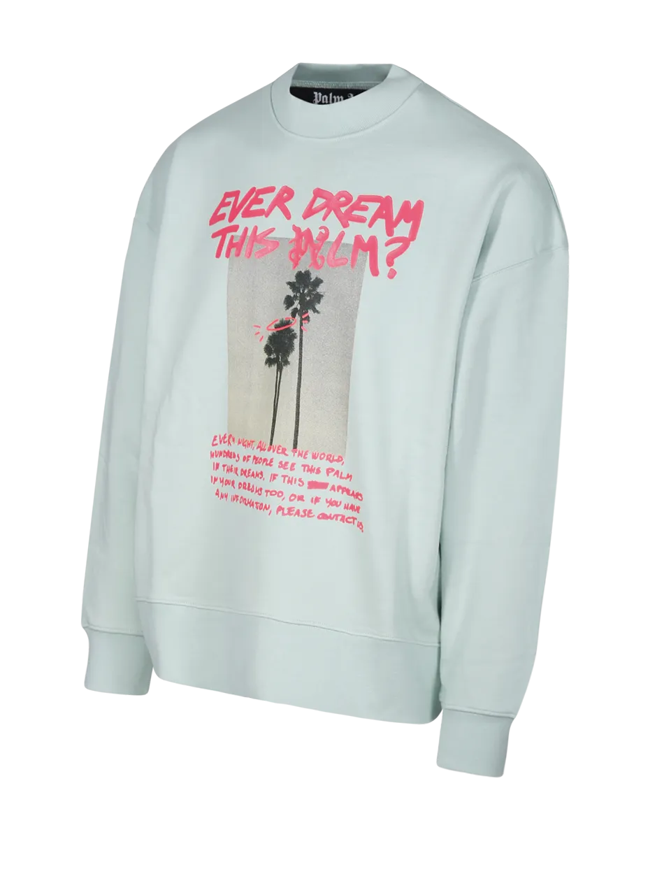 MEN PALM ANGELS MINT COTTON PALM DREAM CREWNECK