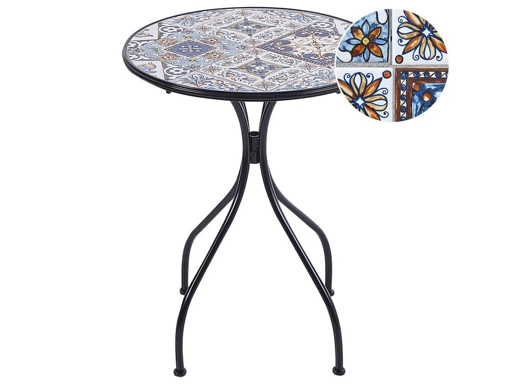 Metal Garden Bistro Table ø 60 cm Black CIVITA
