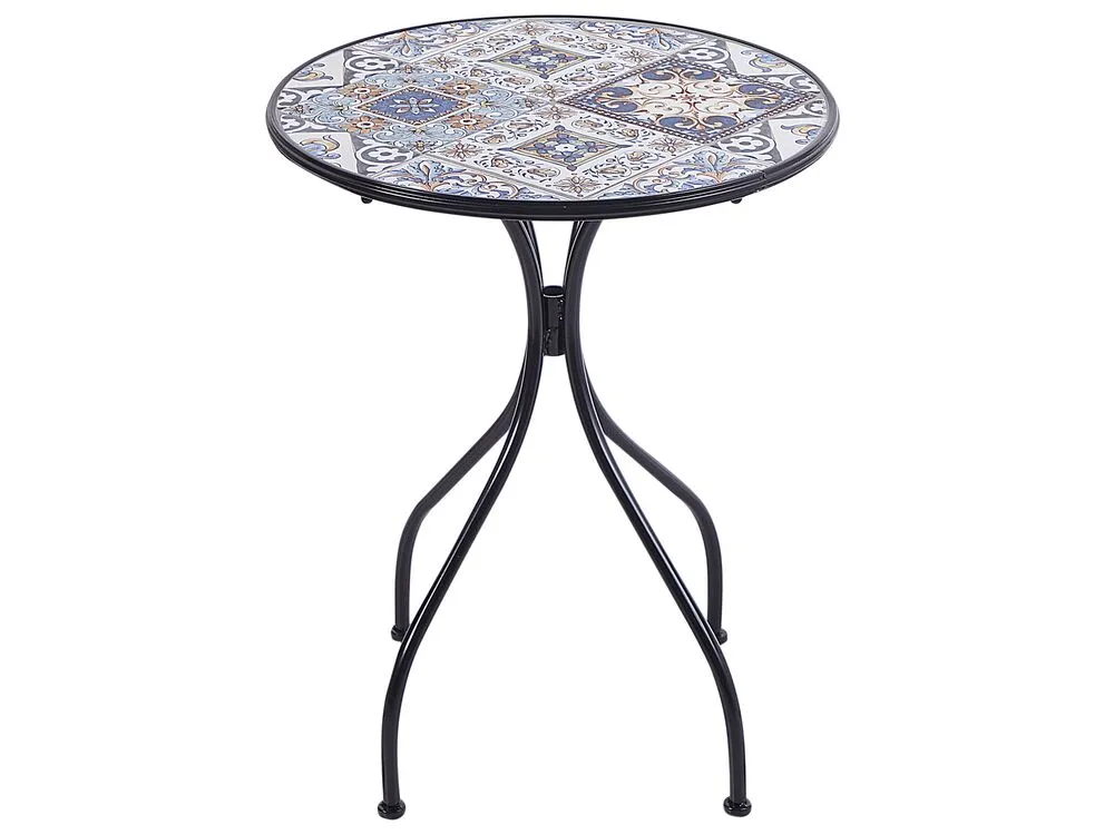 Metal Garden Bistro Table ø 60 cm Black CIVITA