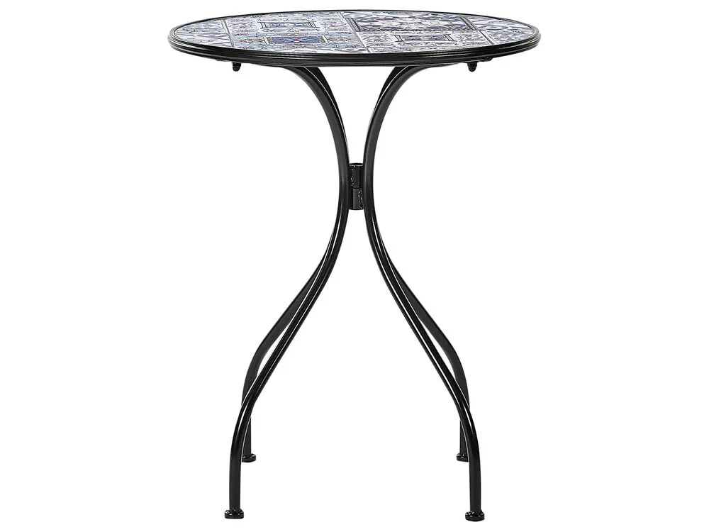 Metal Garden Bistro Table ø 60 cm Black CIVITA