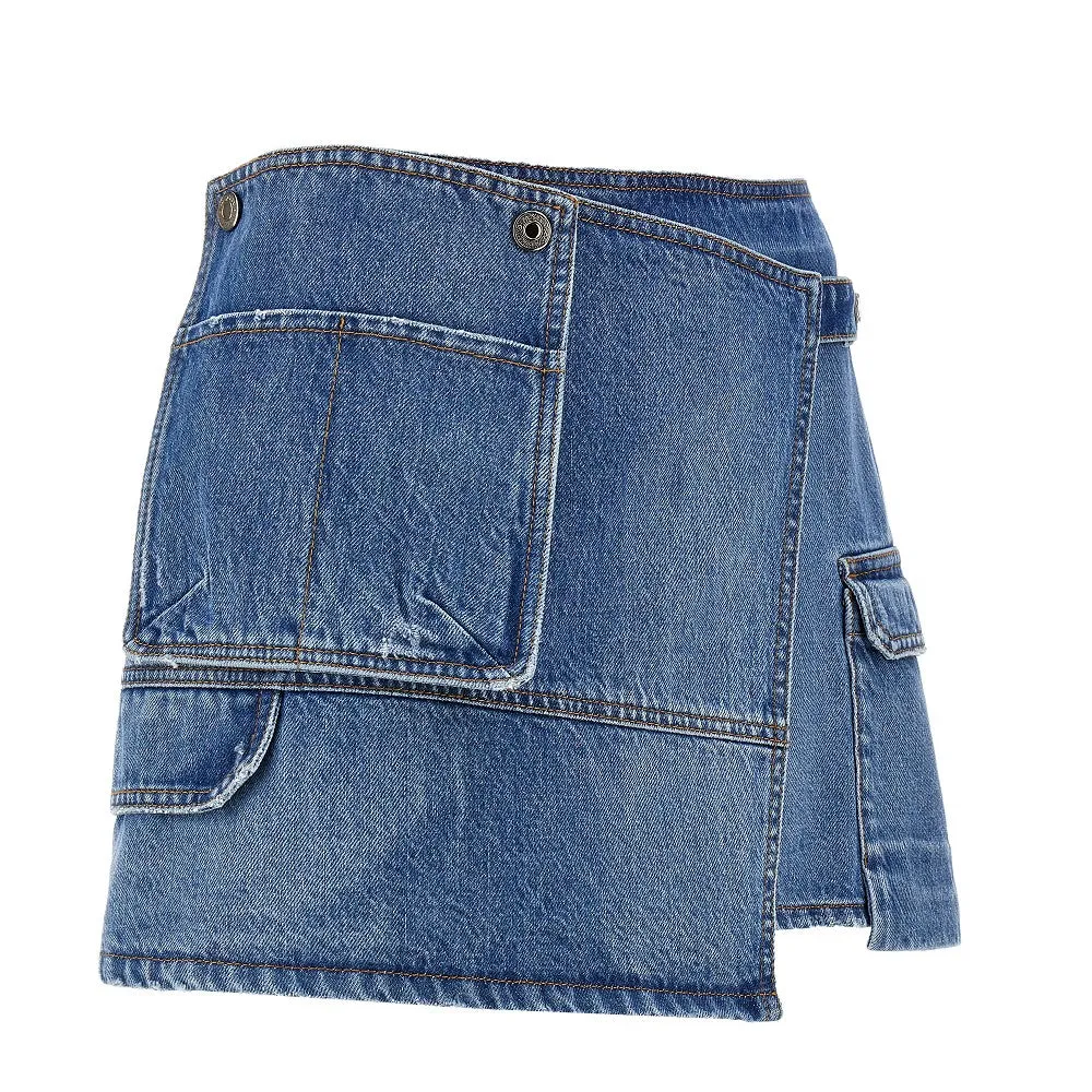 Mini gonna a portafoglio in denim