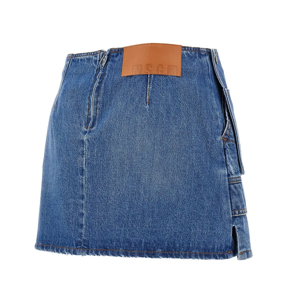 Mini gonna a portafoglio in denim