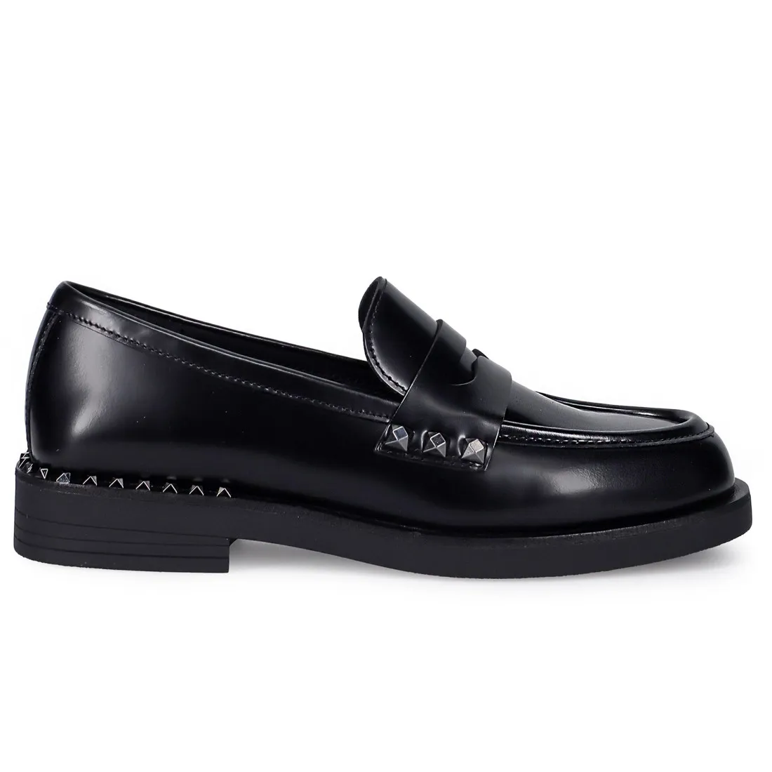 Mocassino Ash Whisper Studs 01 in pelle nera con borchie