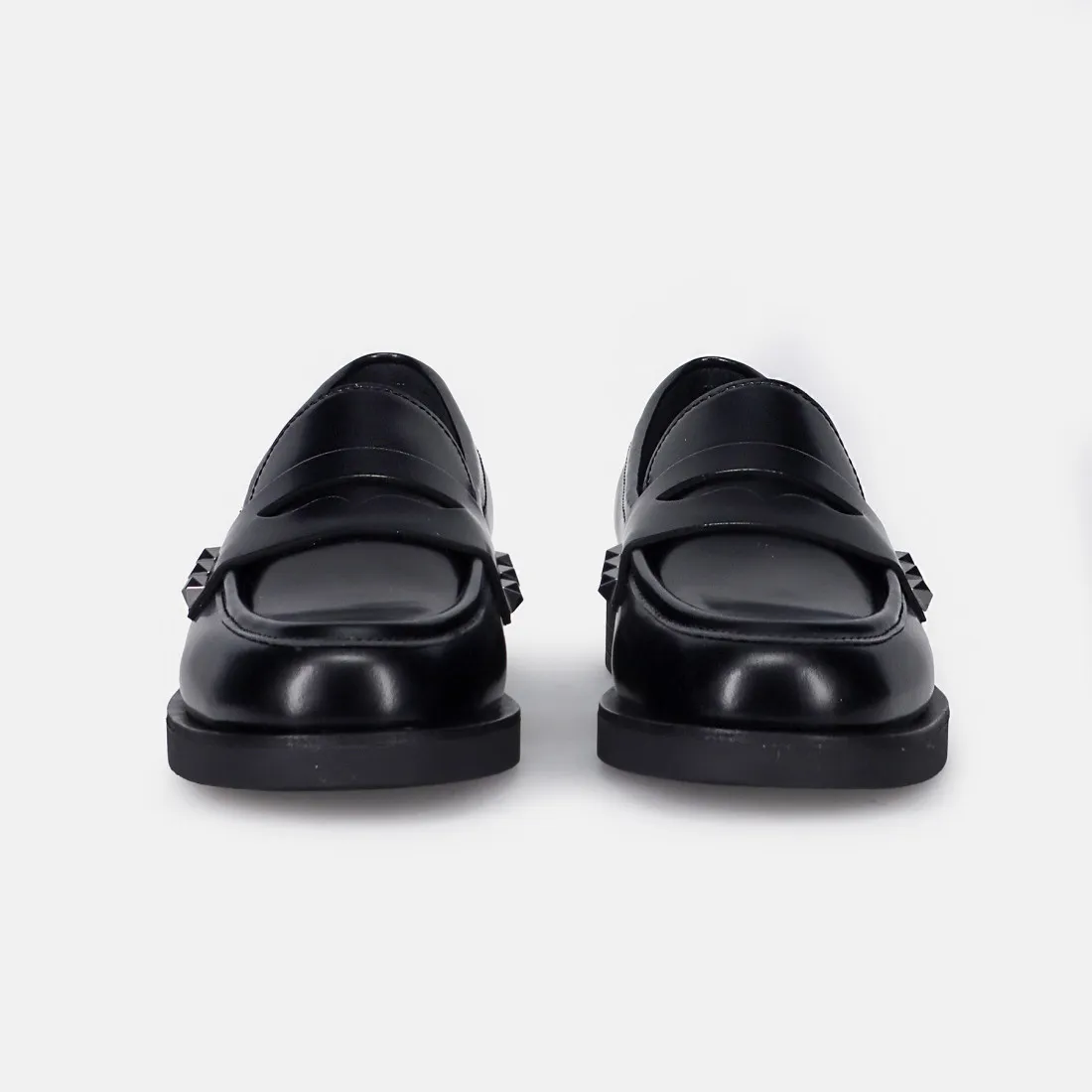 Mocassino Ash Whisper Studs 01 in pelle nera con borchie