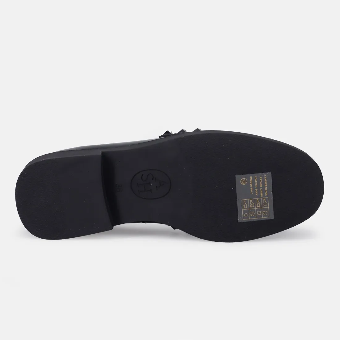 Mocassino Ash Whisper Studs 01 in pelle nera con borchie